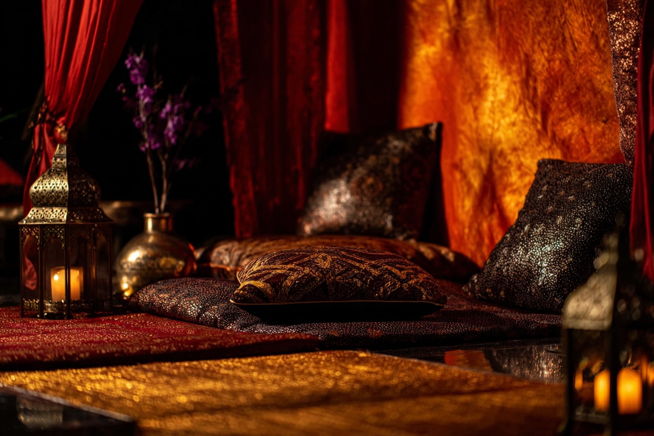 peaceful relaxation space filled with warm healing energy